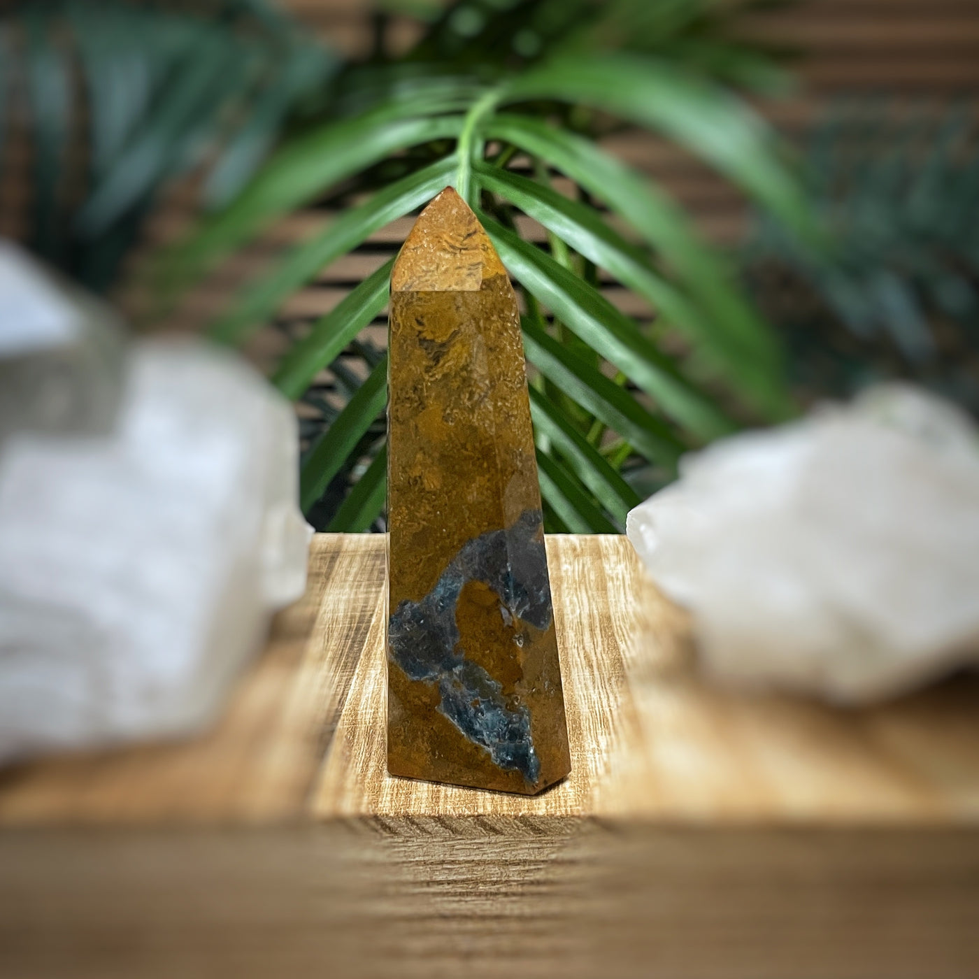 Blue Apatite in Jasper - RARE - Point, Tower, Obelisk