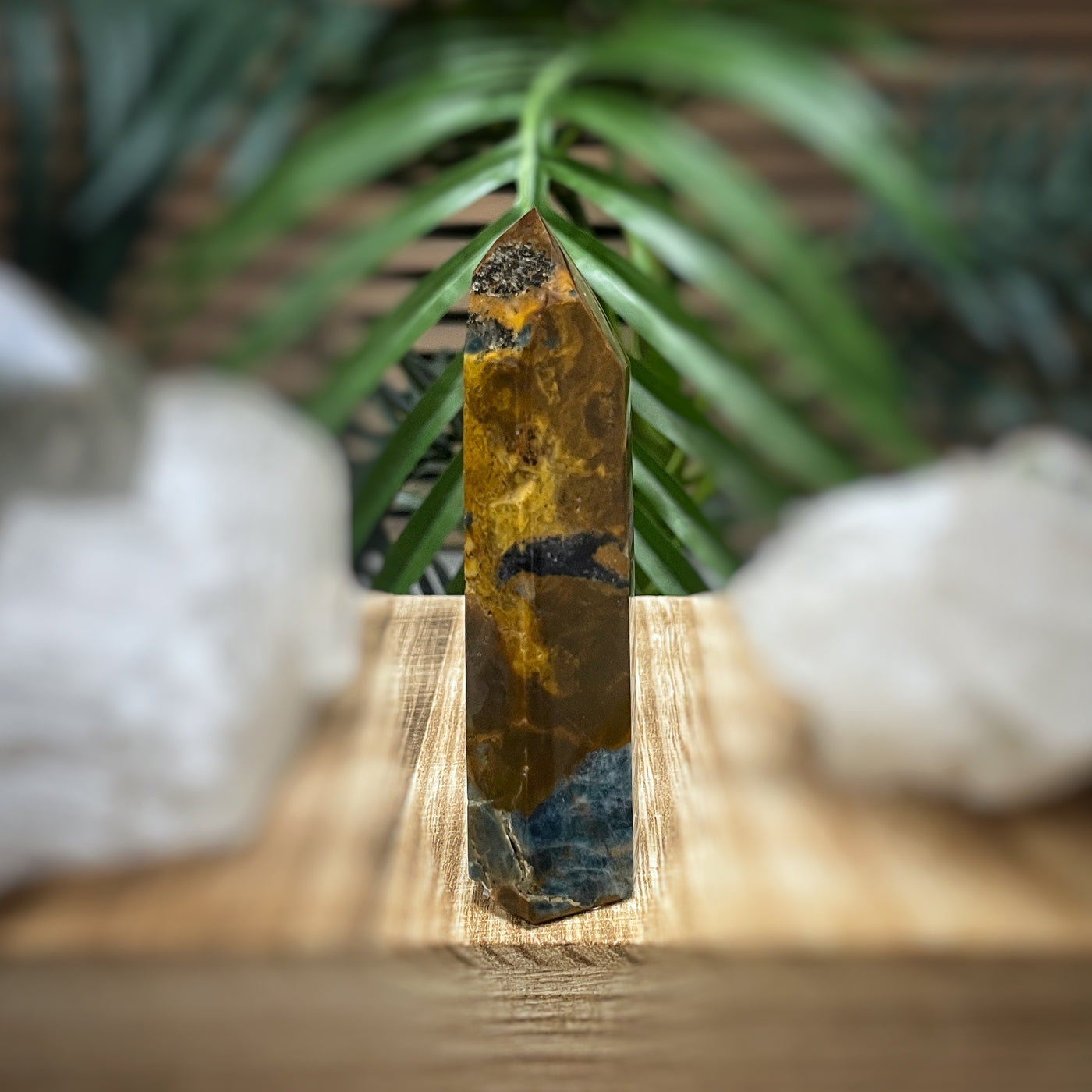 Blue Apatite in Jasper - RARE - Point, Tower, Obelisk