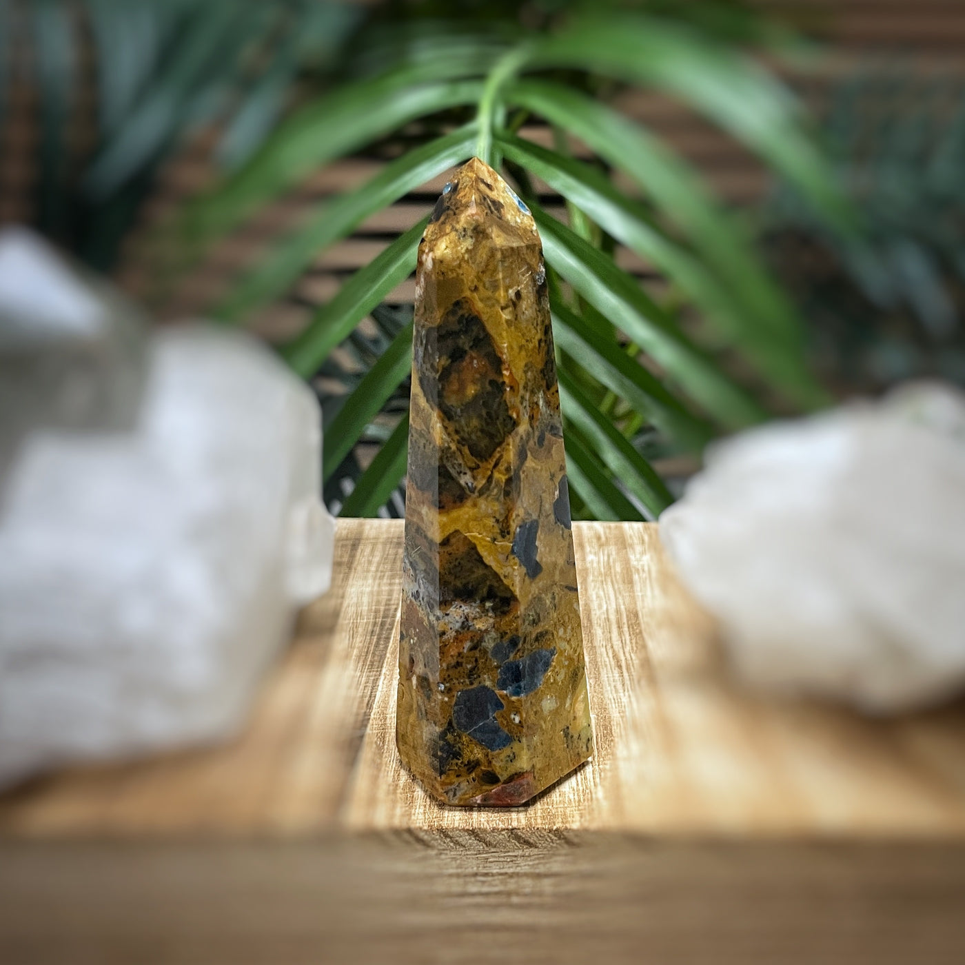 Blue Apatite in Jasper - RARE - Point, Tower, Obelisk