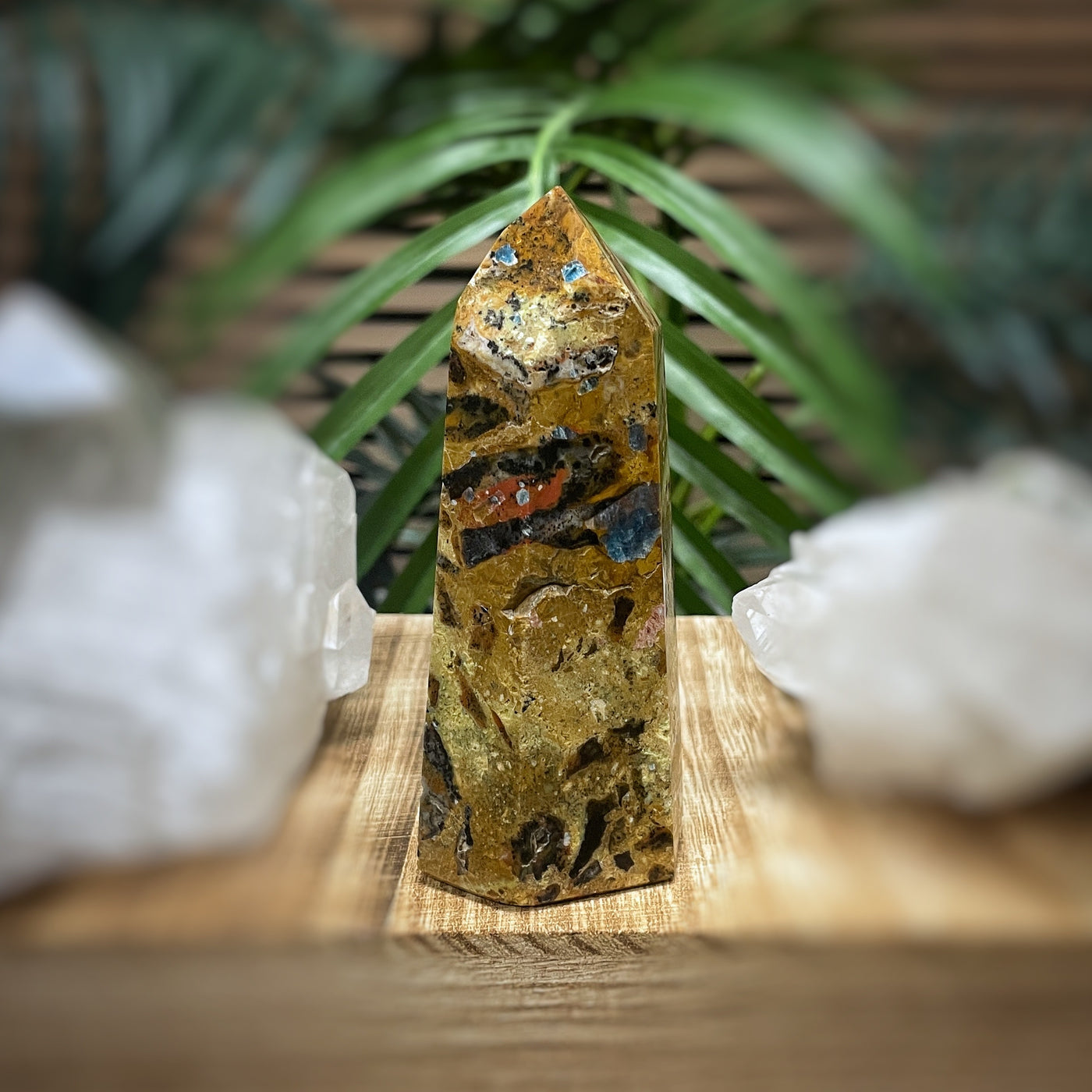 Blue Apatite in Jasper - RARE - Point, Tower, Obelisk
