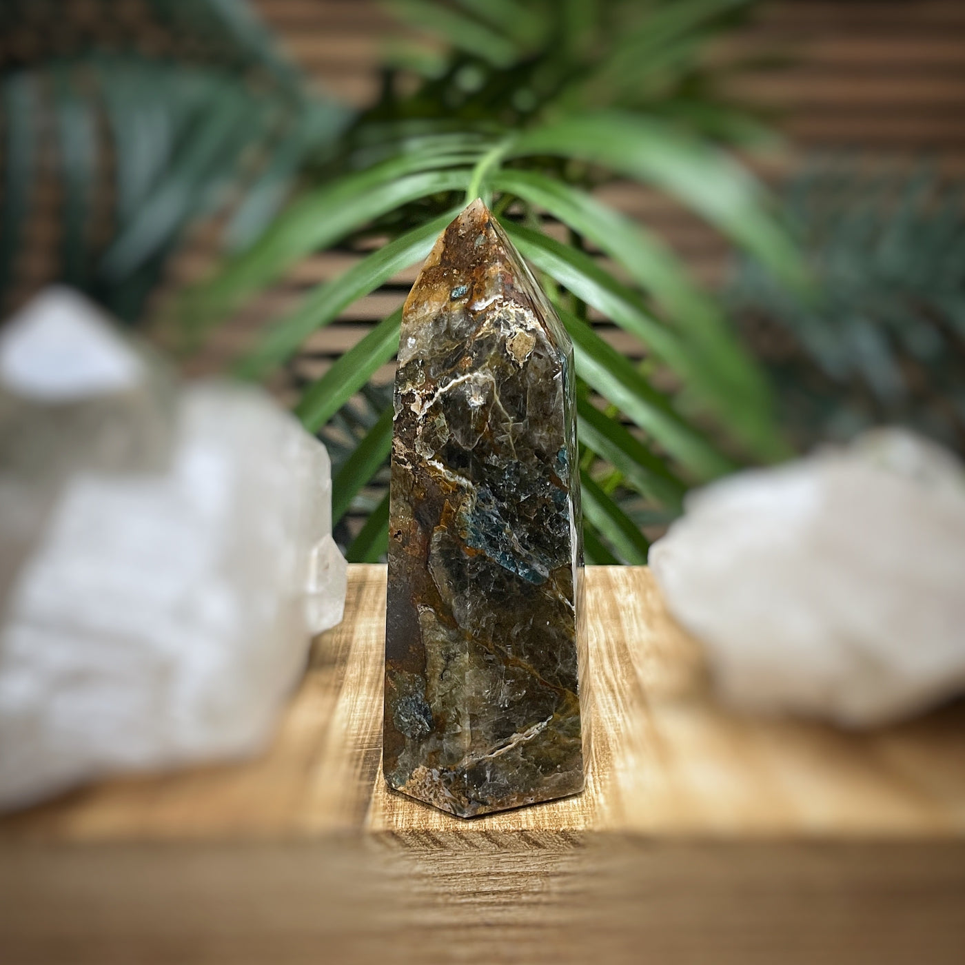 Blue Apatite in Jasper - RARE - Point, Tower, Obelisk