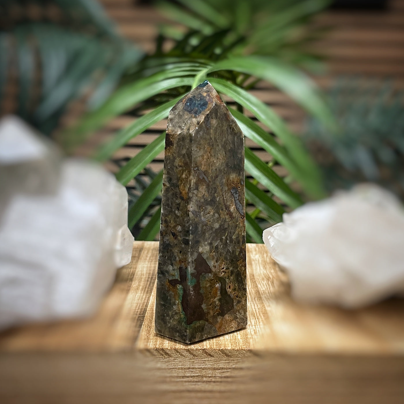 Blue Apatite in Jasper - RARE - Point, Tower, Obelisk