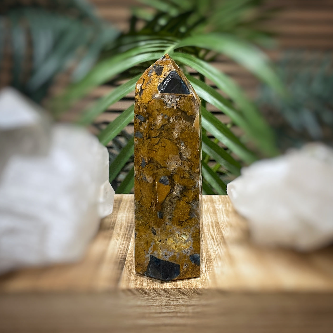 Blue Apatite in Jasper - RARE - Point, Tower, Obelisk