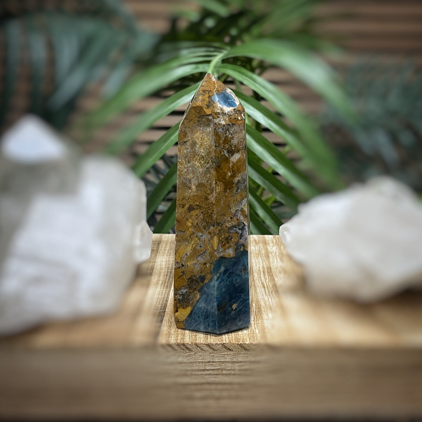 Blue Apatite in Jasper - RARE - Point, Tower, Obelisk