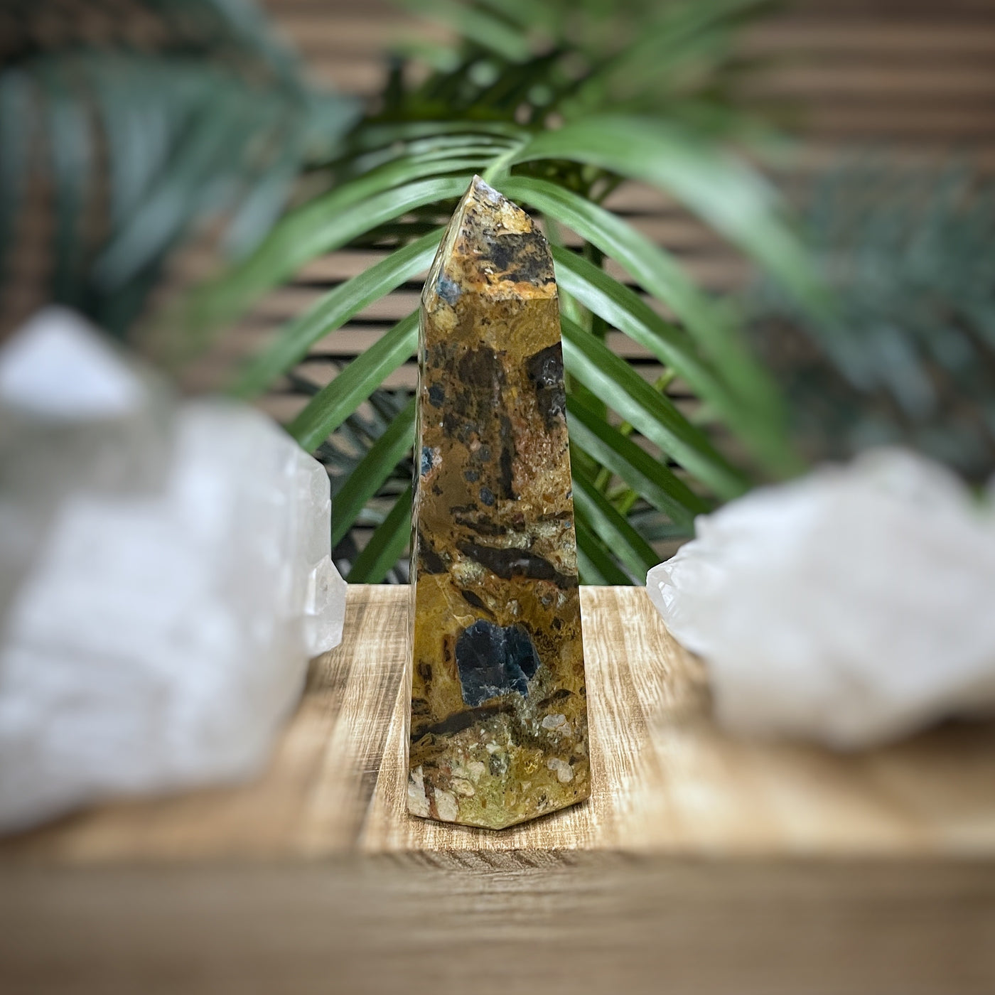 Blue Apatite in Jasper - RARE - Point, Tower, Obelisk