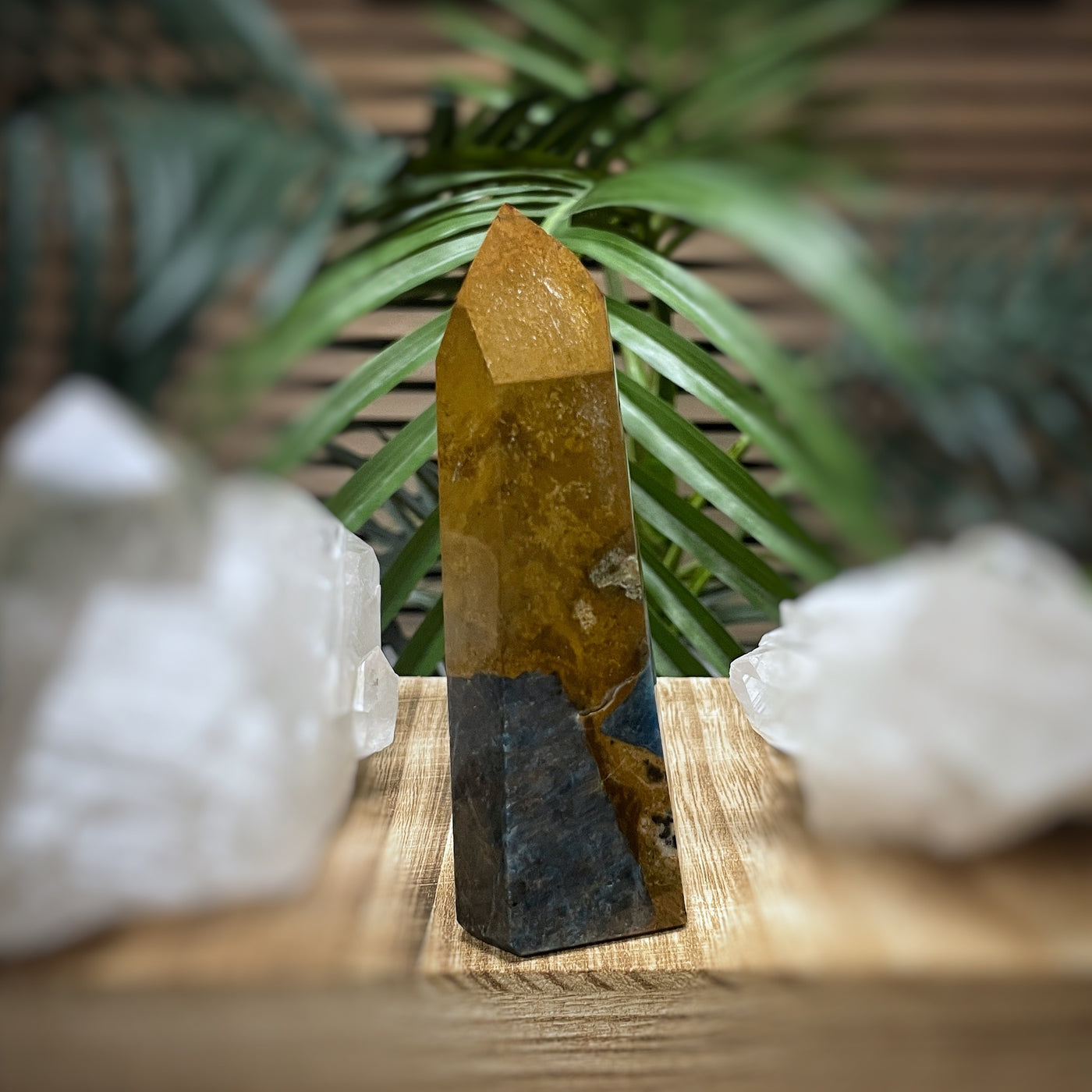 Blue Apatite in Jasper - RARE - Point, Tower, Obelisk