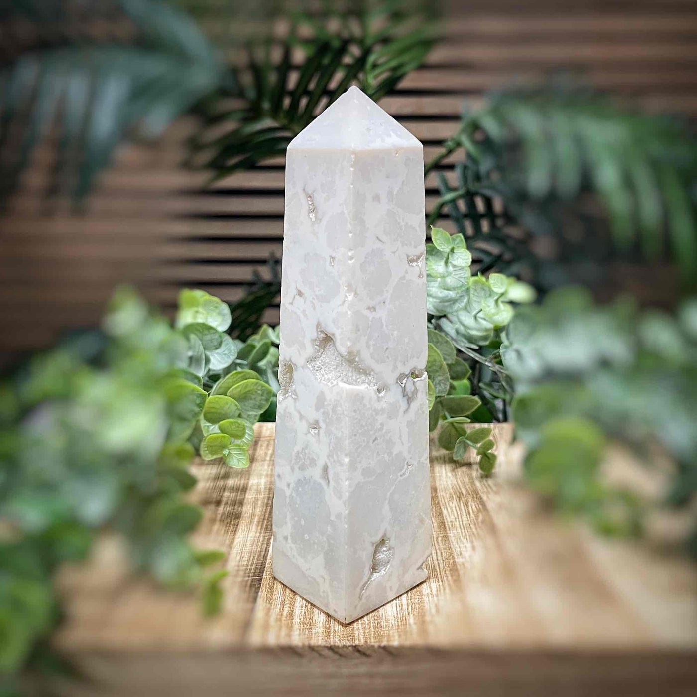 Snow Agate - Tower, Point, Obelisk - 5.75"