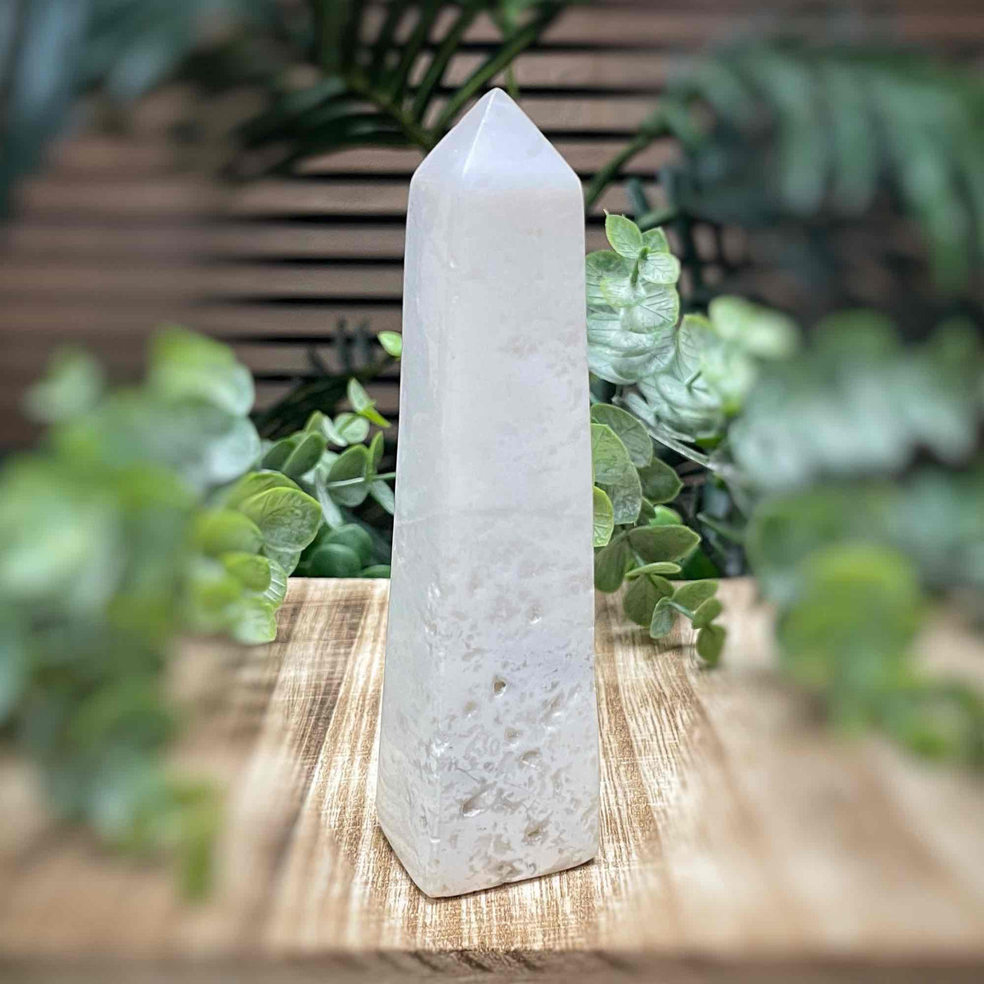 Snow Agate - Tower, Point, Obelisk - 4.75"