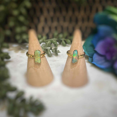 Ethiopian Opal - Raw - Gold Plated Ring