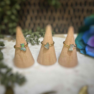 Ethiopian Opal - Raw - Gold Plated Ring
