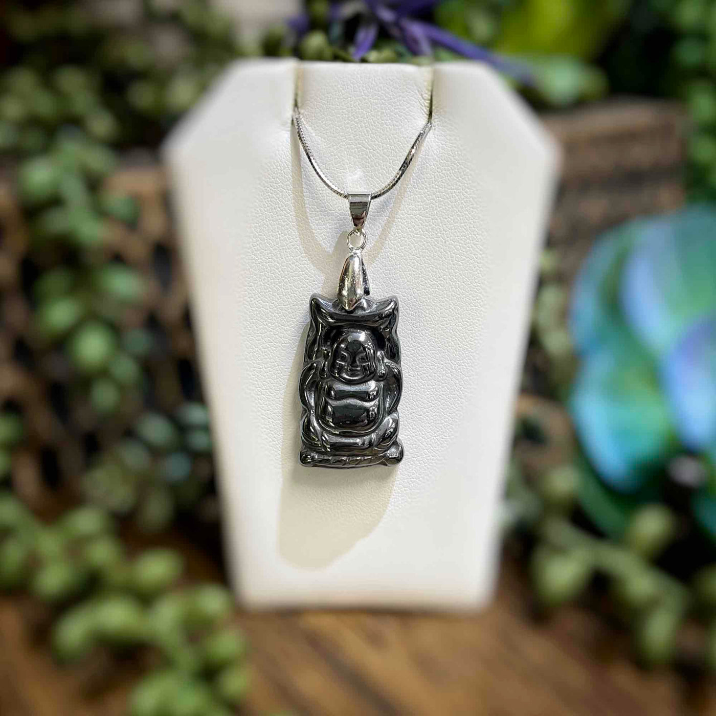 Hematite Buddha - Necklace