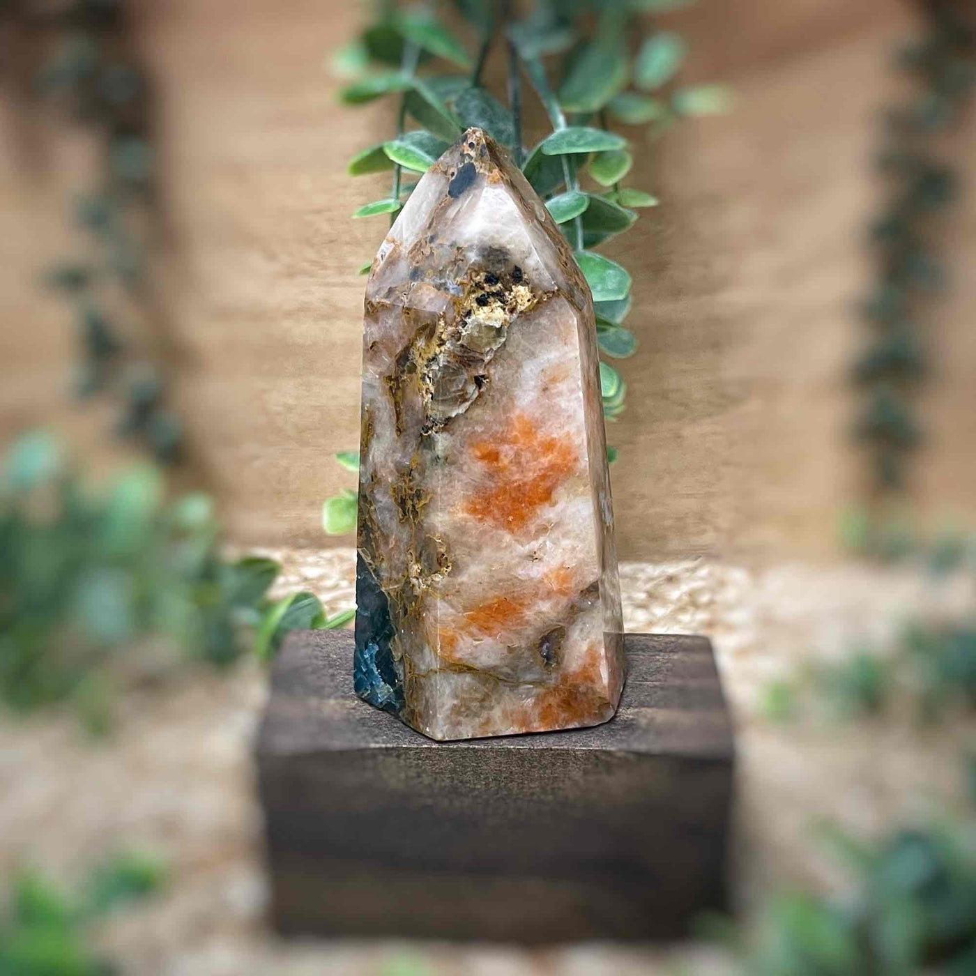 Blue Apatite in Jasper - RARE - Point, Tower, Obelisk