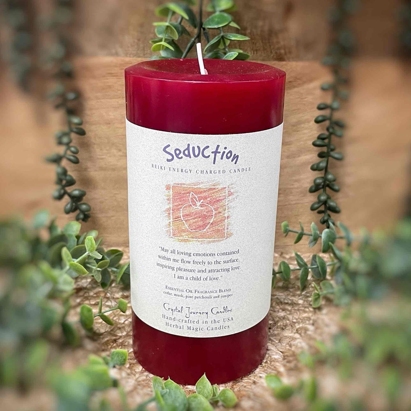 Seduction - Reiki Herbal Pillar Candle