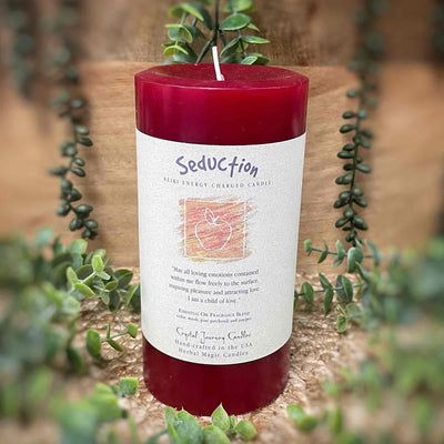 Seduction - Reiki Herbal Pillar Candle
