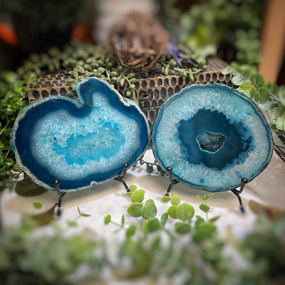 Agate Slices - Small -  TealDyed
