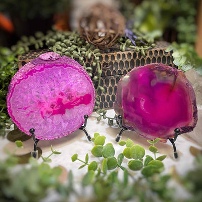 Agate Slices - Small -  PinkDyed