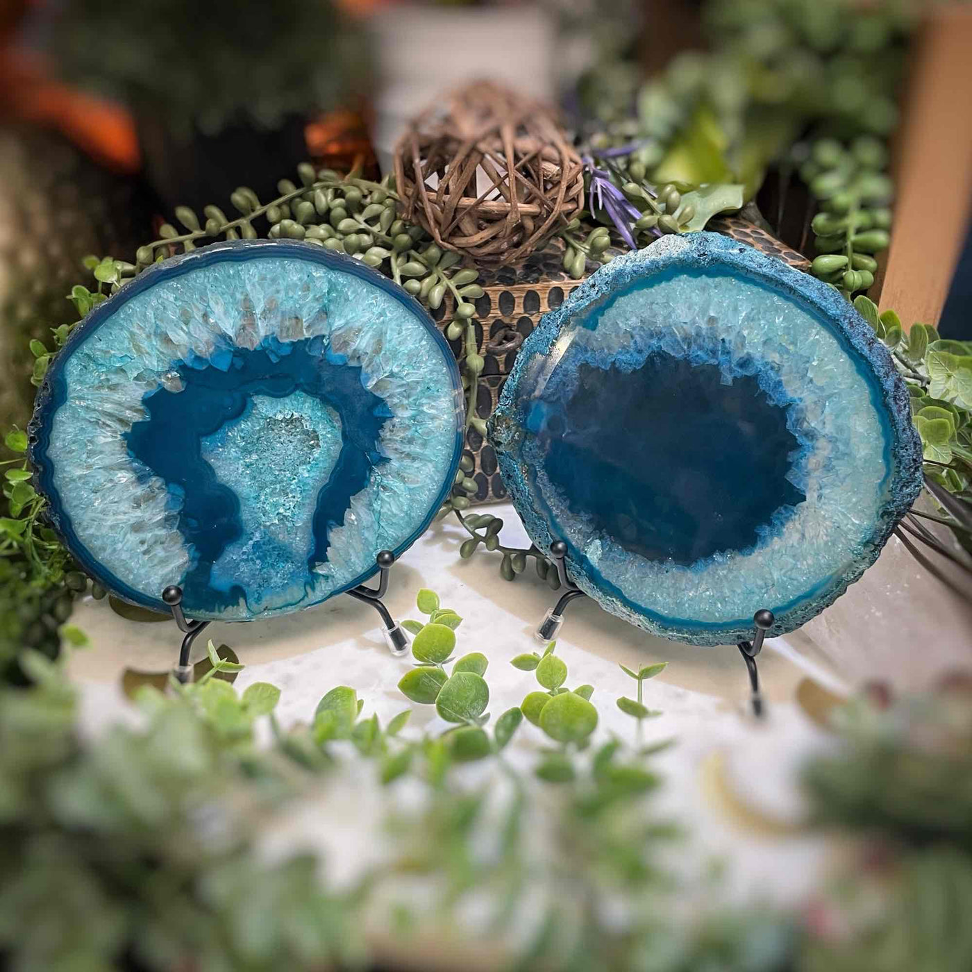 Agate Slices - Medium -  TealDyed
