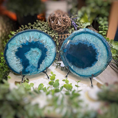 Agate Slices - Medium -  TealDyed
