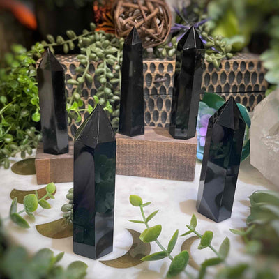 Black Obsidian  - Tower, Point, Obelisk - 3.5 - 5.0"