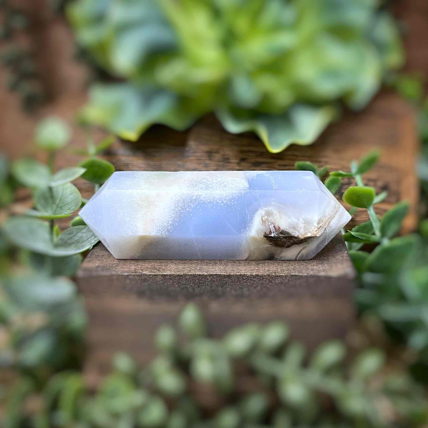 Blue Chalcedony - Double Terminated Point
