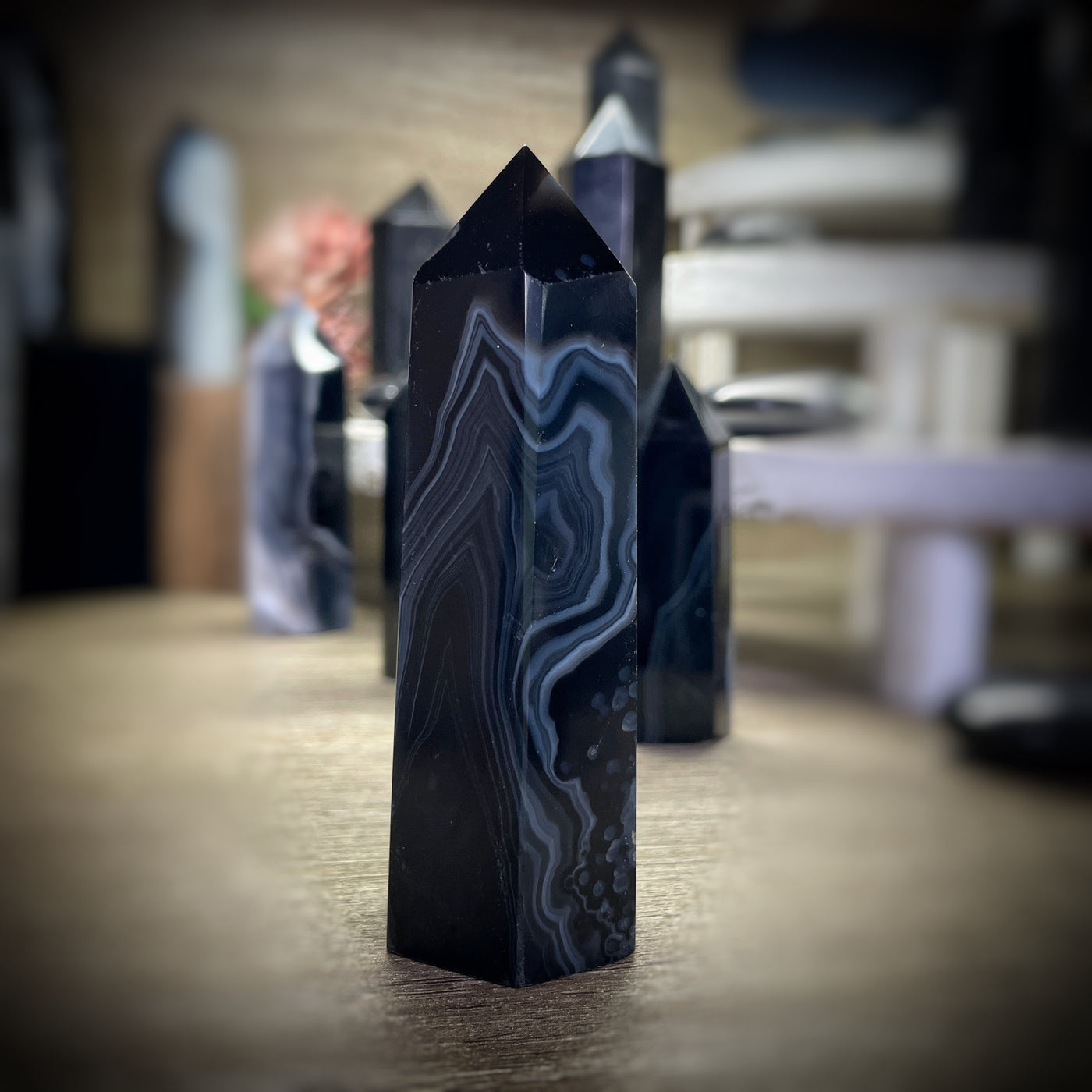 Black Onyx - 2.75" - 4.2" - Tower, Point, Obelisk