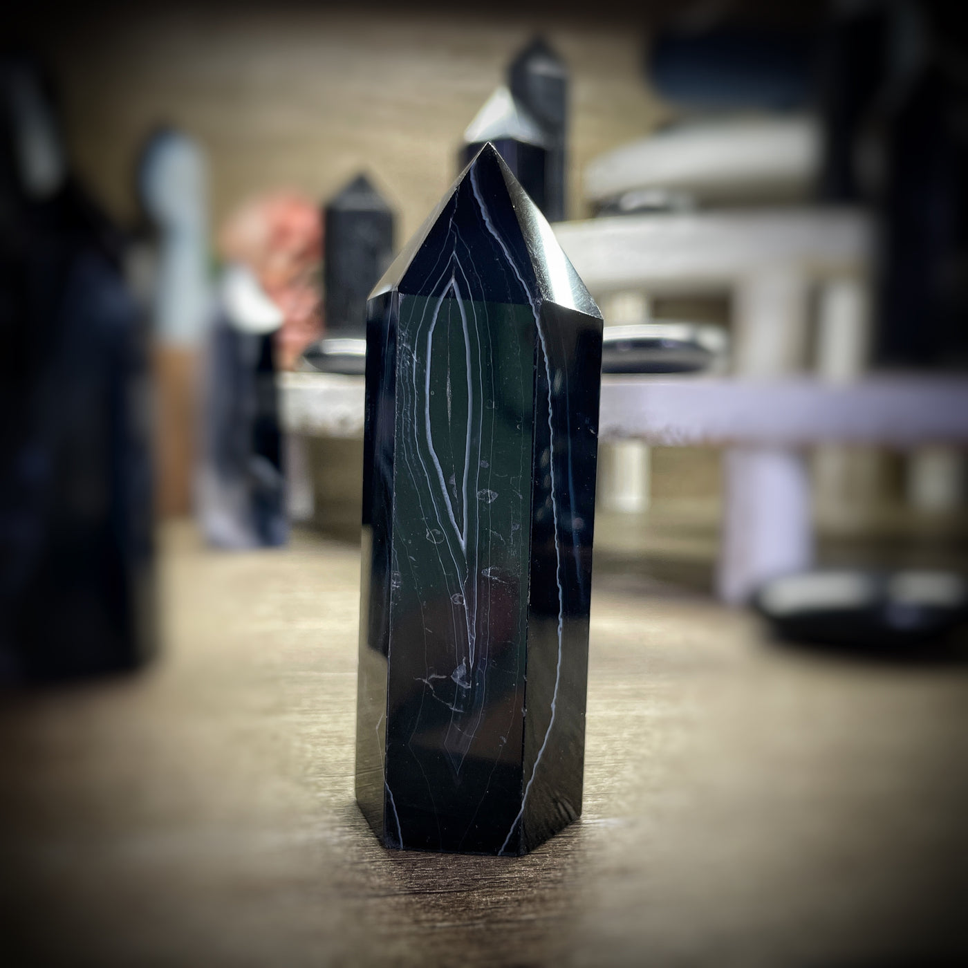 Black Onyx - 2.75" - 4.2" - Tower, Point, Obelisk