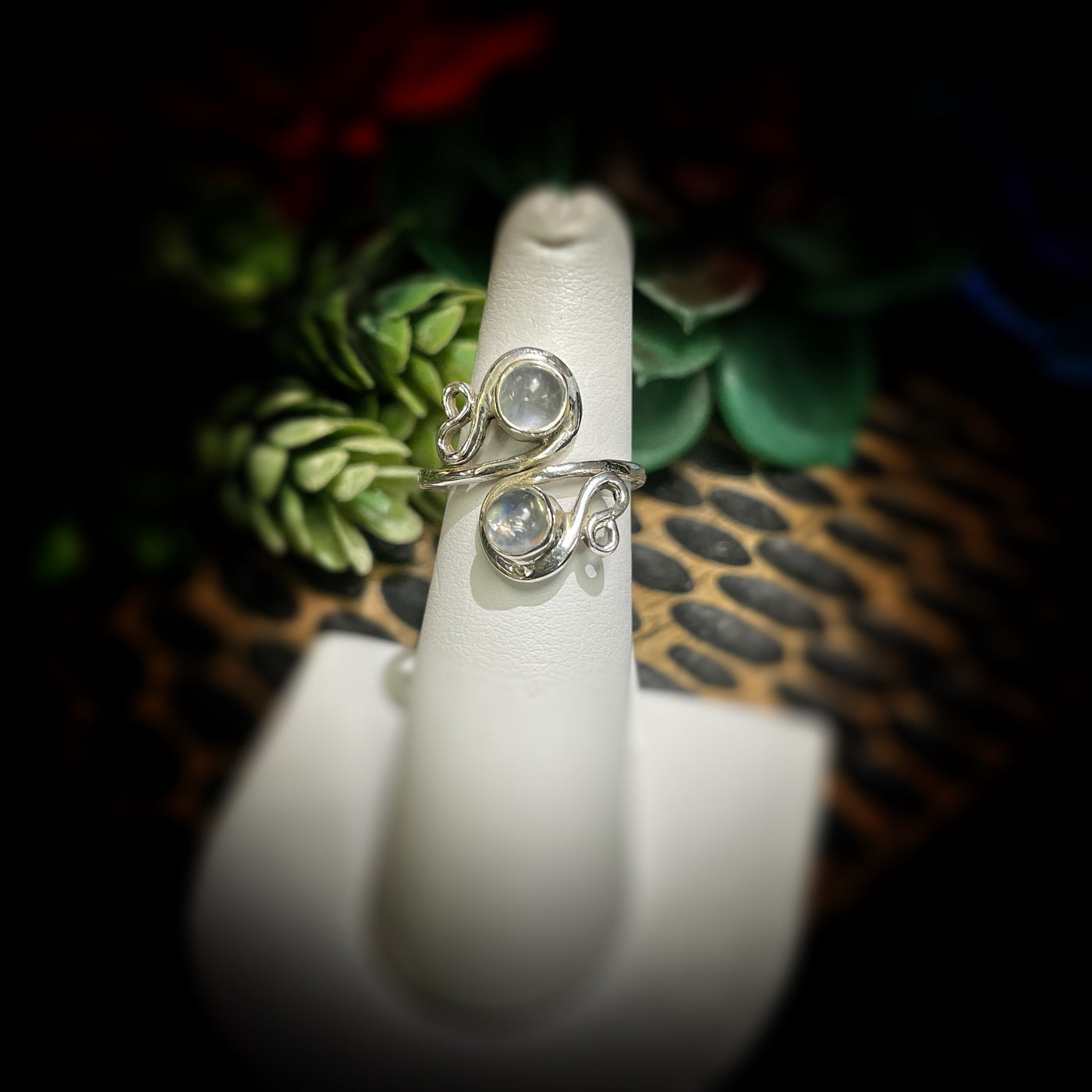 Rainbow Moonstone - Adjustable Ring: Size 6