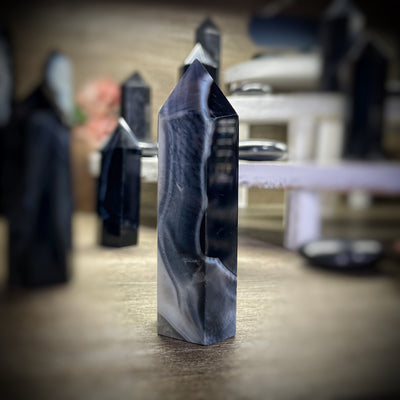 Black Onyx - 2.75" - 4.2" - Tower, Point, Obelisk