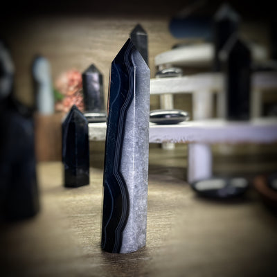 Black Onyx - 2.75" - 4.2" - Tower, Point, Obelisk