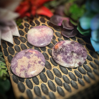 Lepidolite Crystal Palm stones