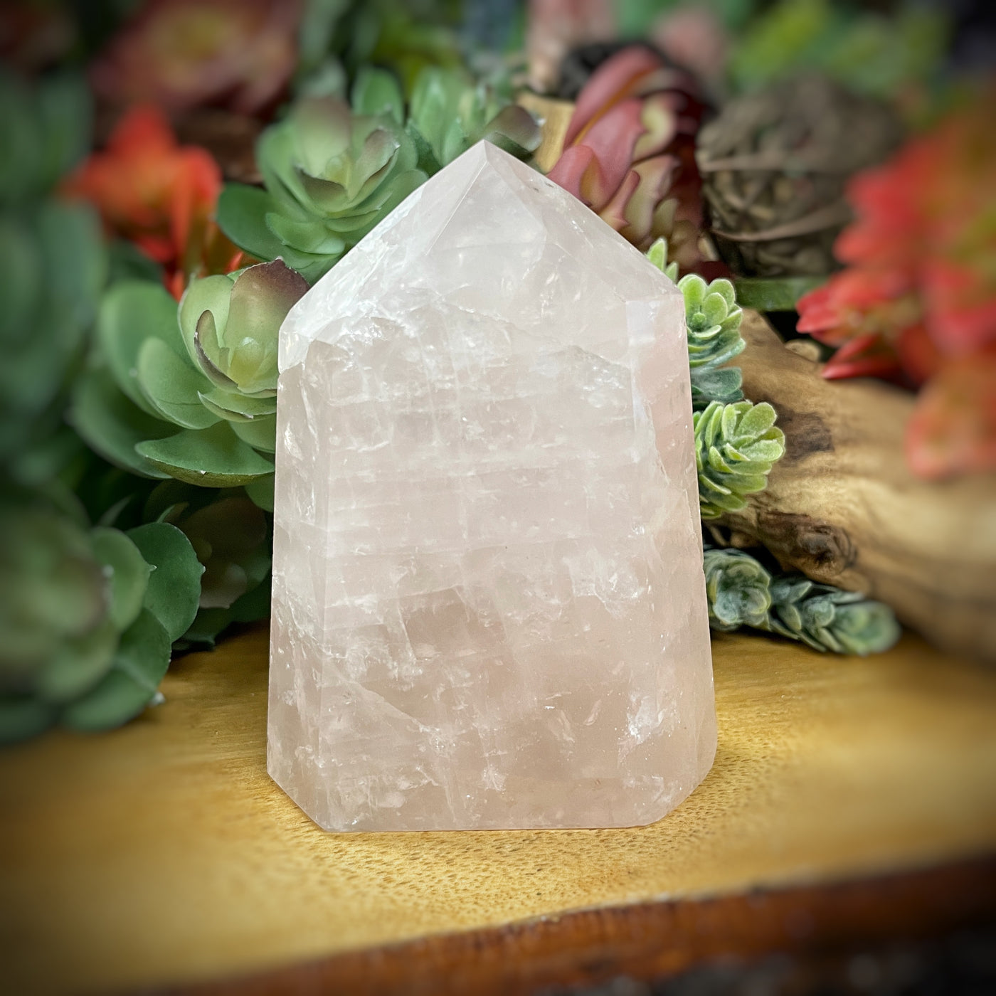 Rose Quartz - Point, Tower, Obelisk - b837 - 3.6"