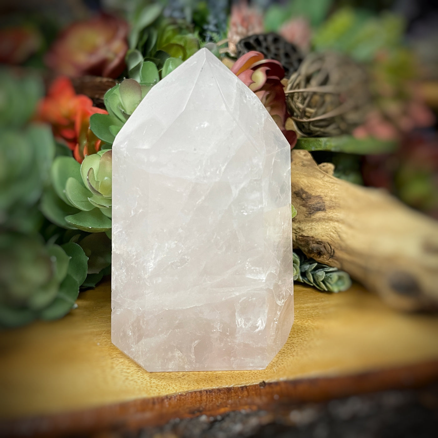 Rose Quartz - Point, Tower, Obelisk - b819 - 4.3"