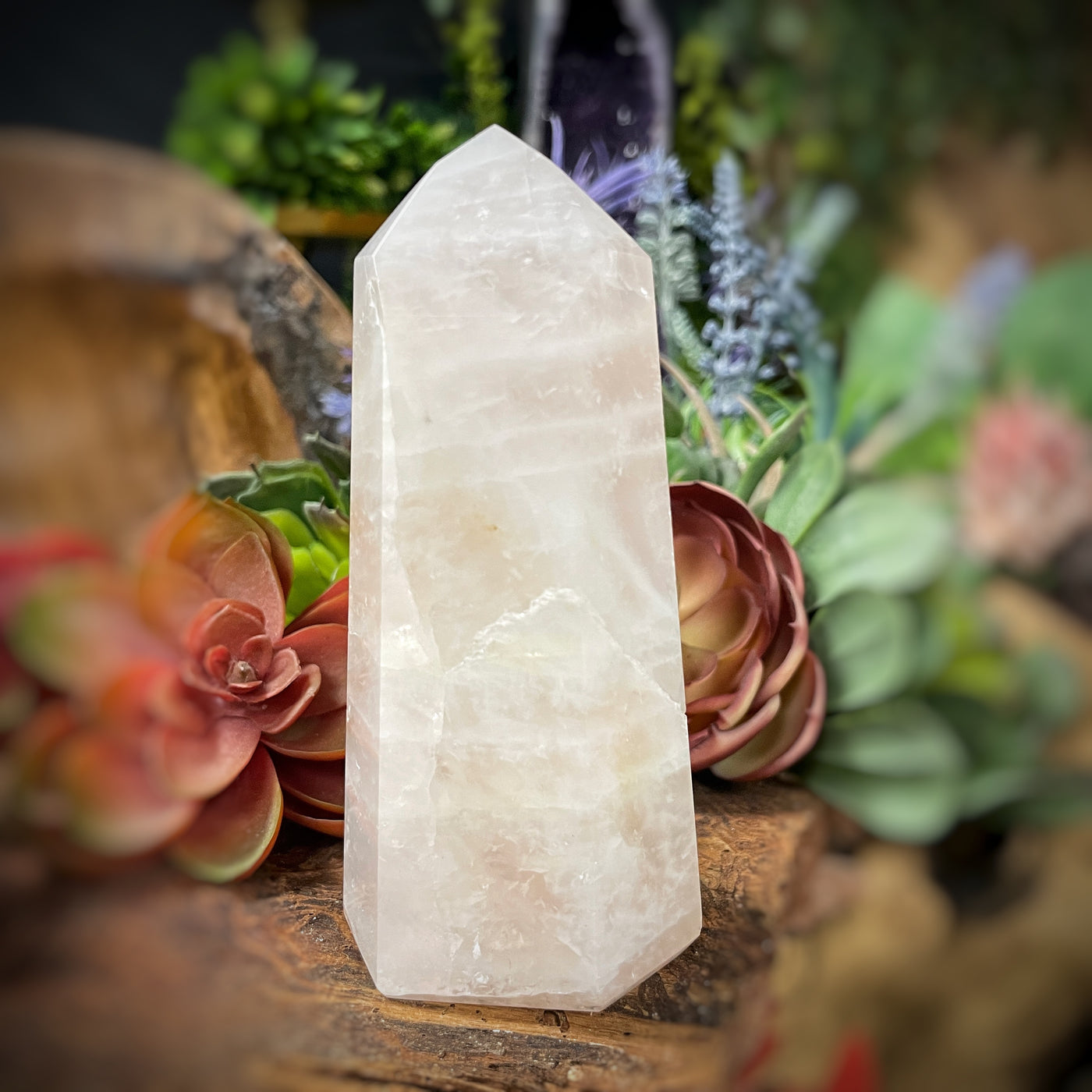 Rose Quartz - Point, Tower, Obelisk - b841 - 4.4"