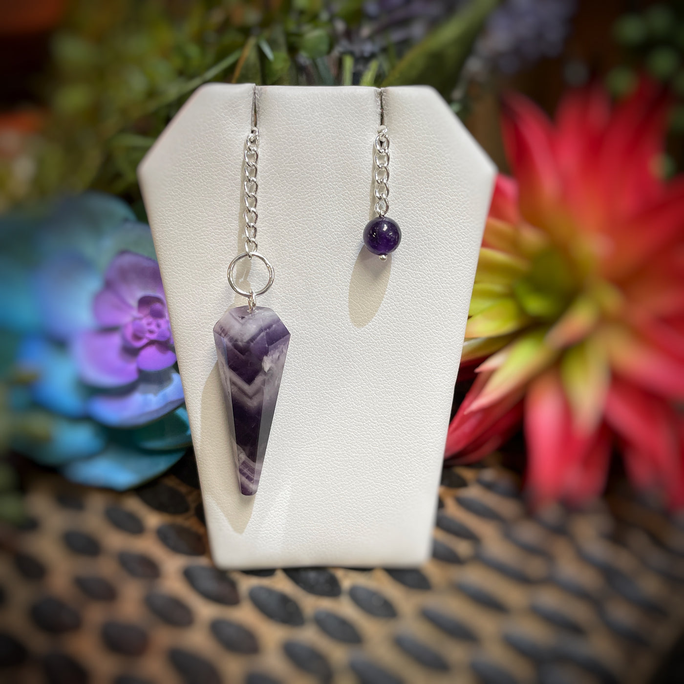Chevron Amethyst - Hexagonal -Pendulum
