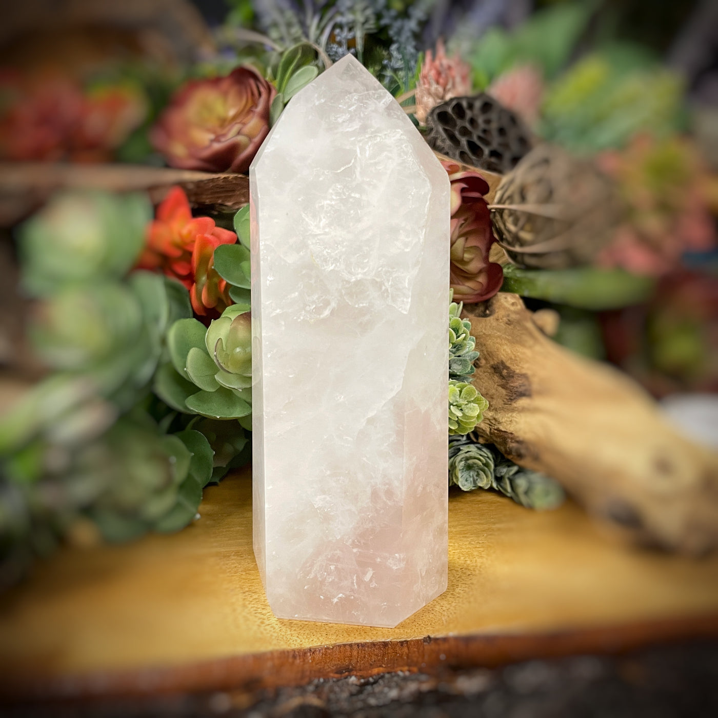 Rose Quartz - Point, Tower, Obelisk - b823 - 6.1"