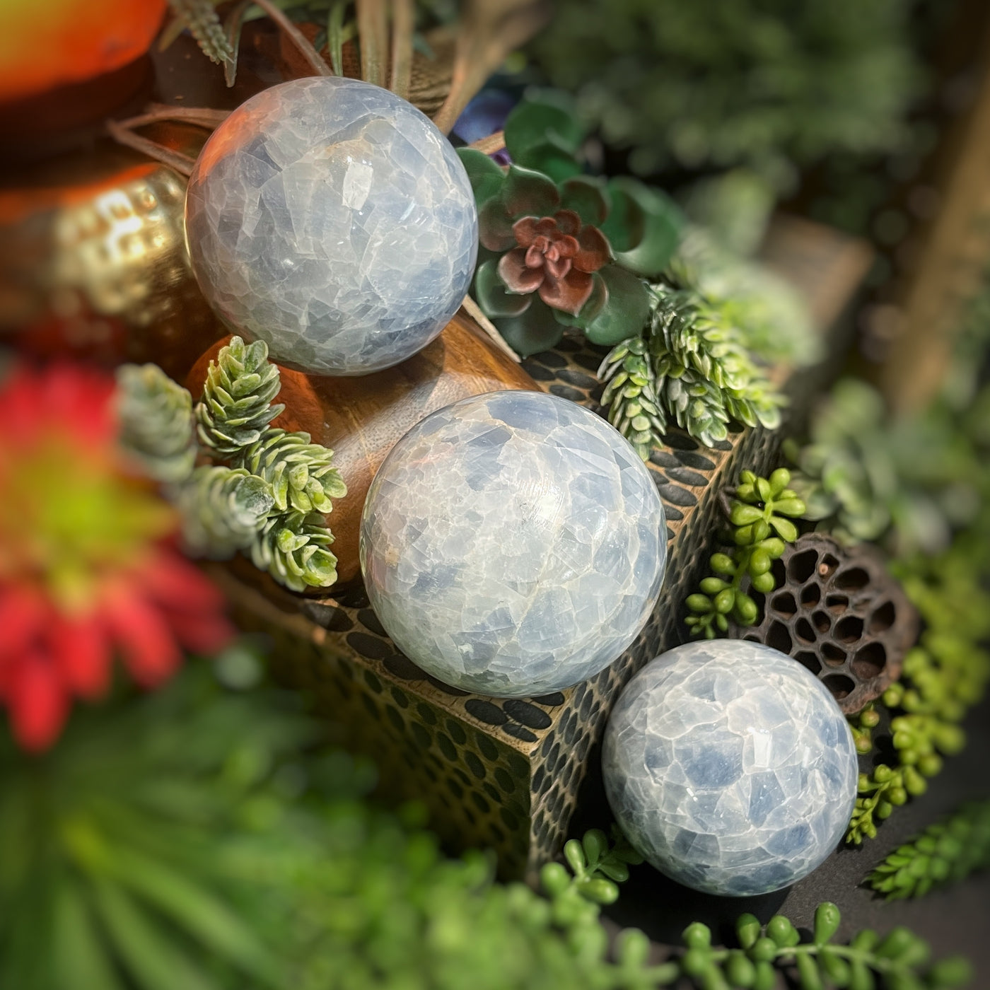 Blue Calcite - Multi Sizes - Sphere