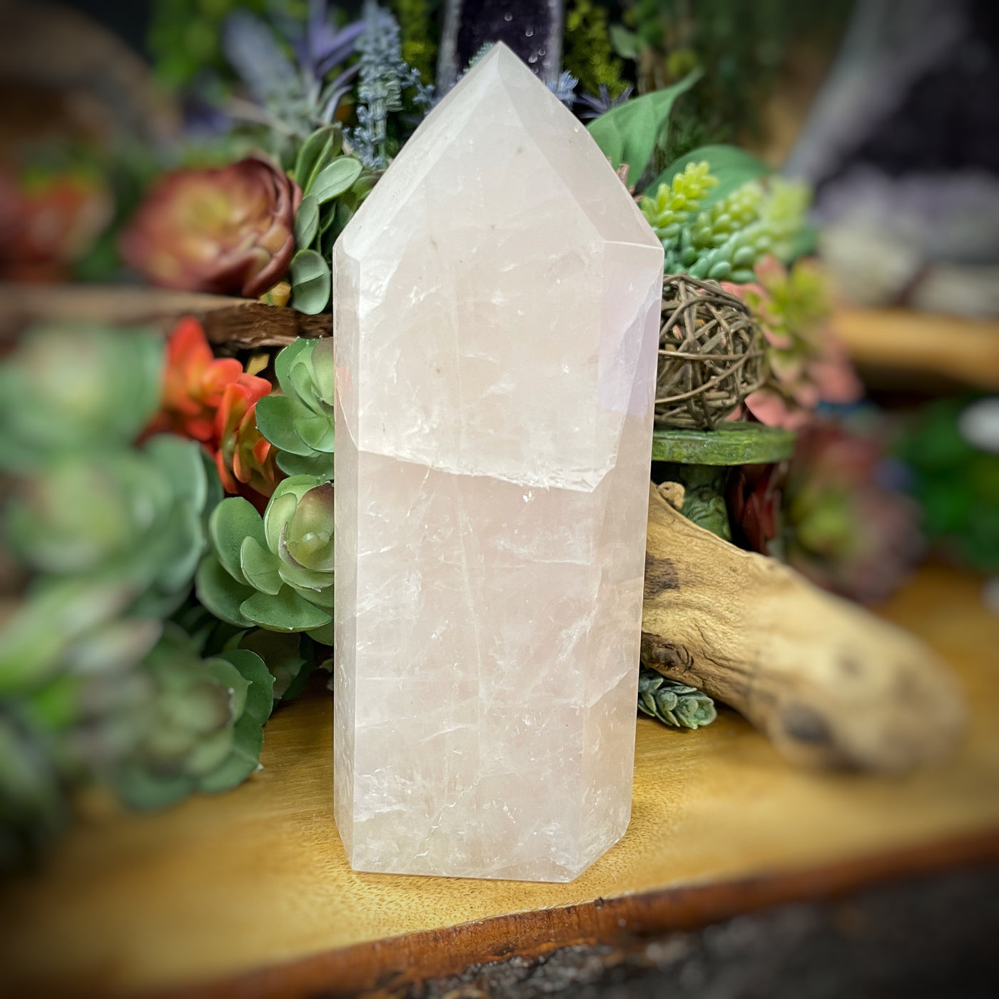 Rose Quartz - Point, Tower, Obelisk - b827 - 6.8"