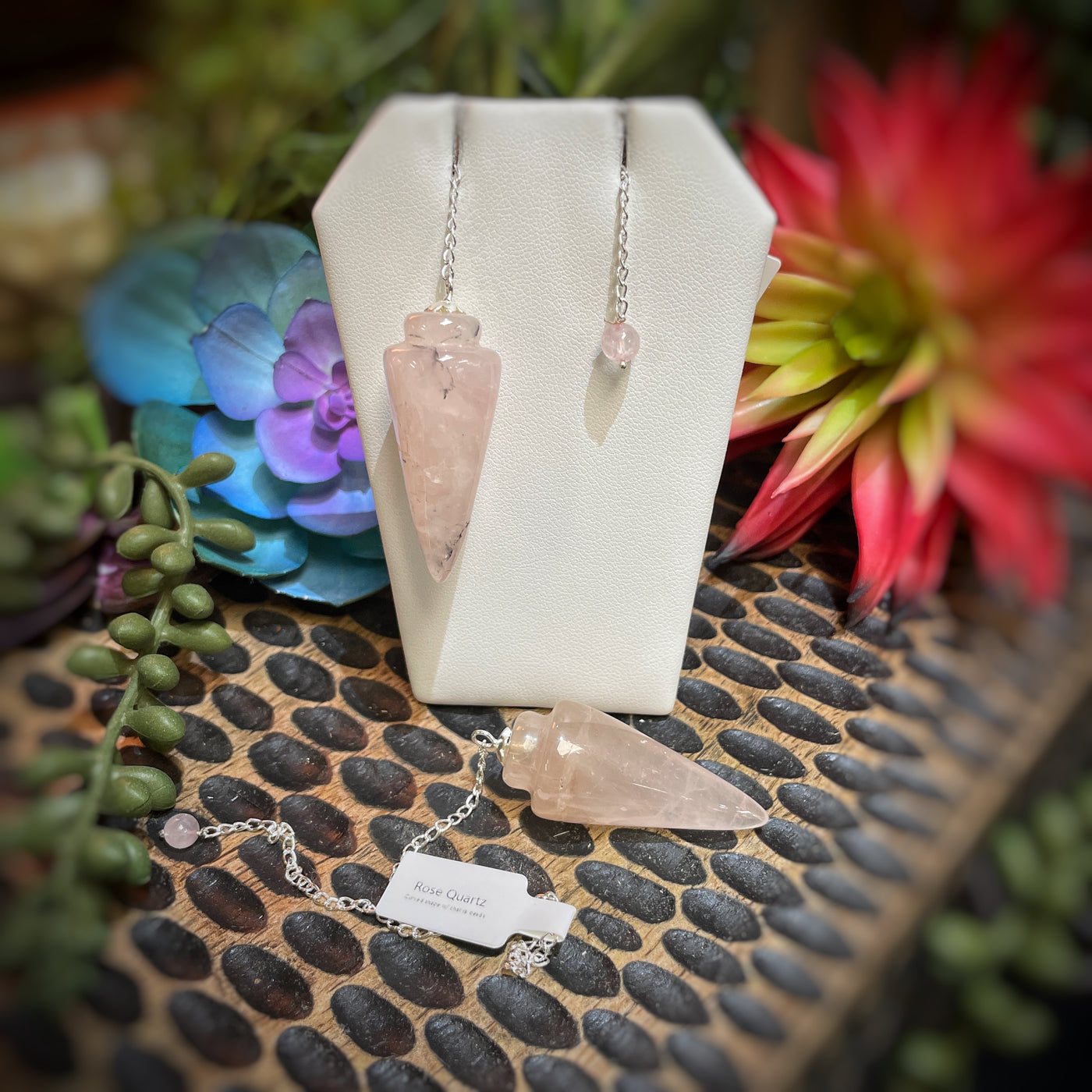 Rose Quartz - Curved Shape - Pendulum