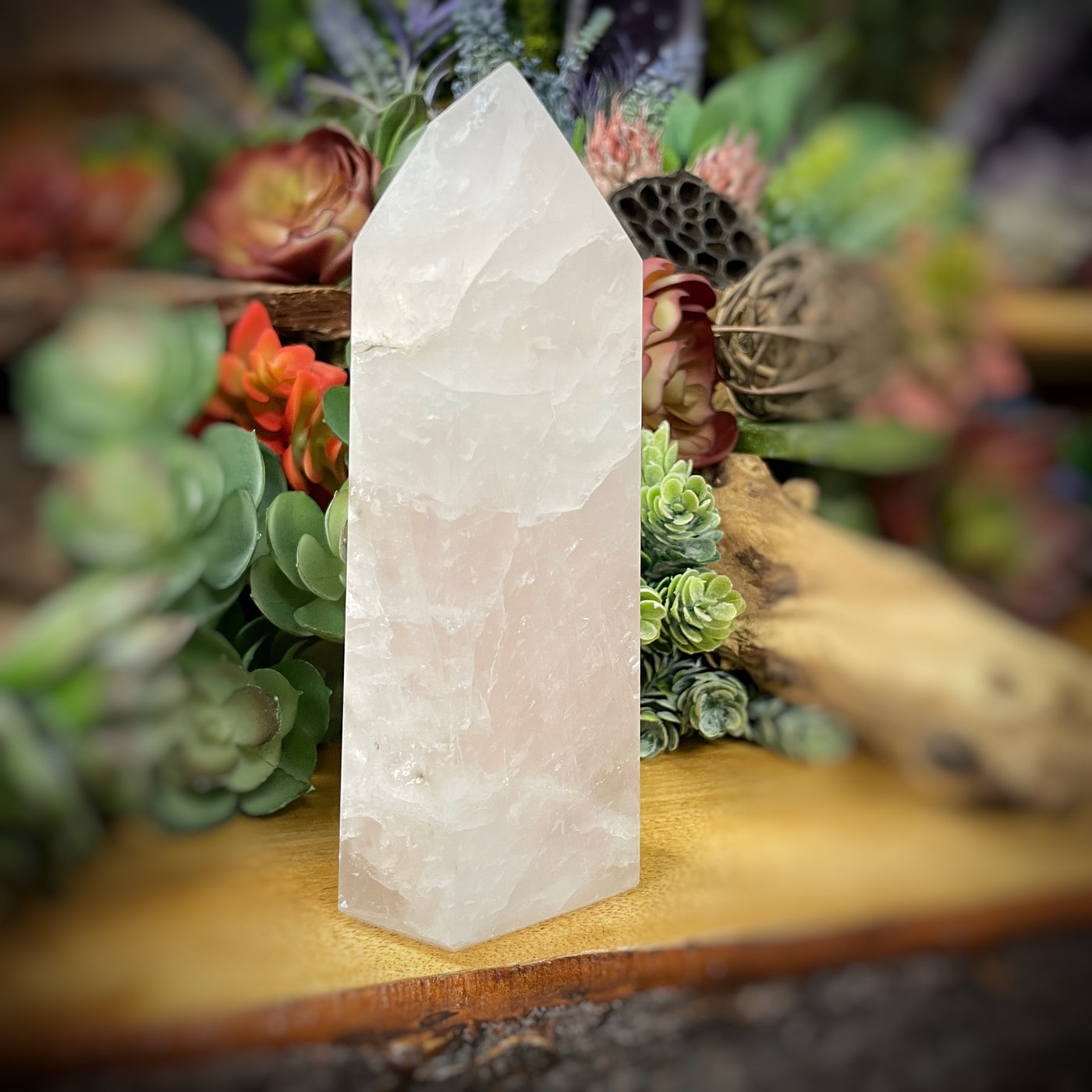 Rose Quartz - Point, Tower, Obelisk - b822 - 6"