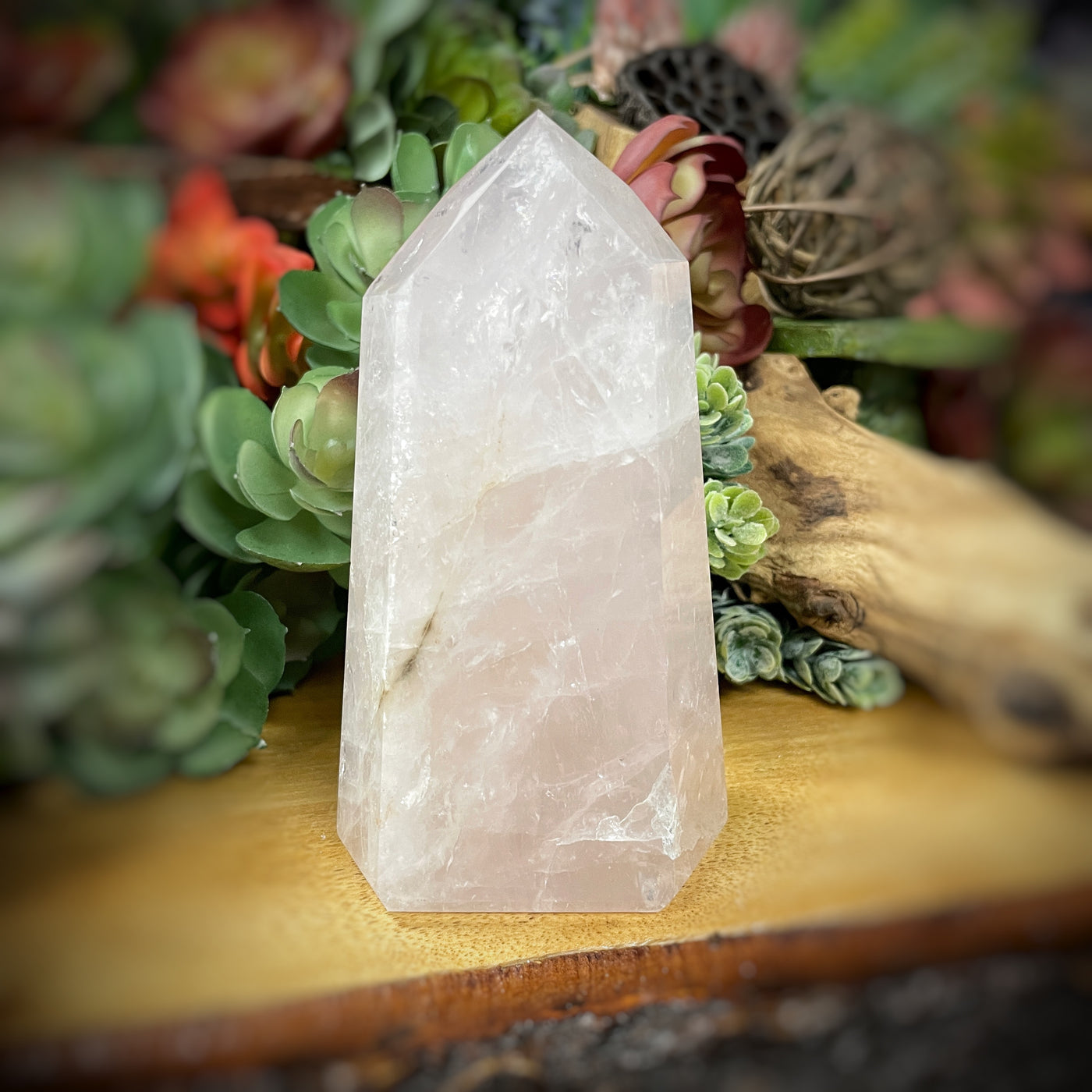 Rose Quartz - Point, Tower, Obelisk - b816 - 4.6"