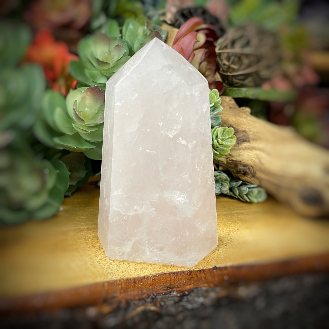 Rose Quartz - Point, Tower, Obelisk - b806 - 3.8"