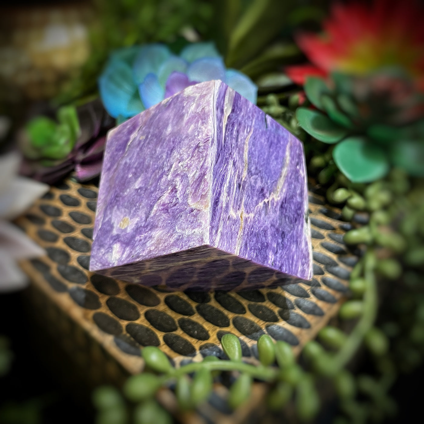 Charoite - Cube - 2" x 2"