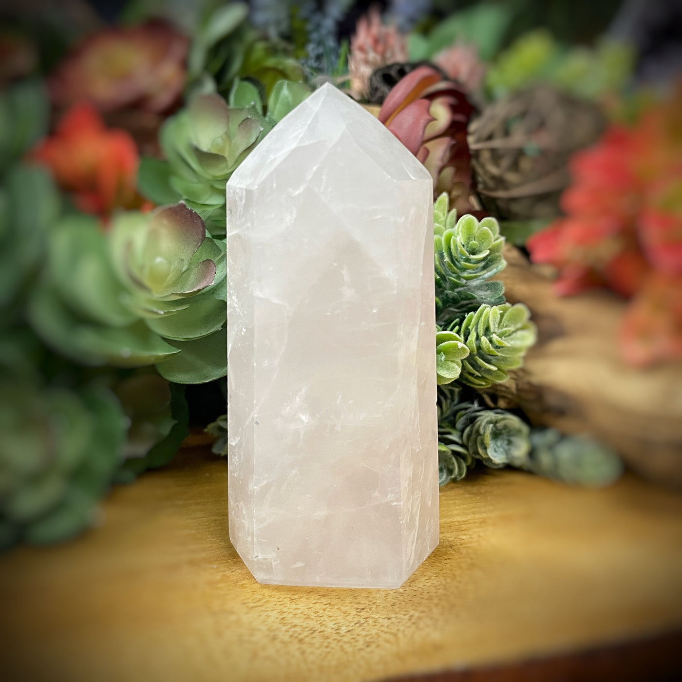 Rose Quartz - Point, Tower, Obelisk - b858 - 3.8"