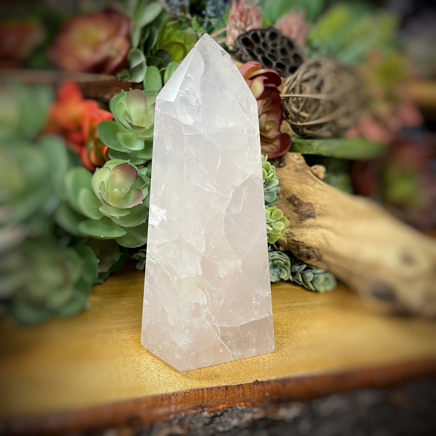 Rose Quartz - Point, Tower, Obelisk - b817 - 5.1"