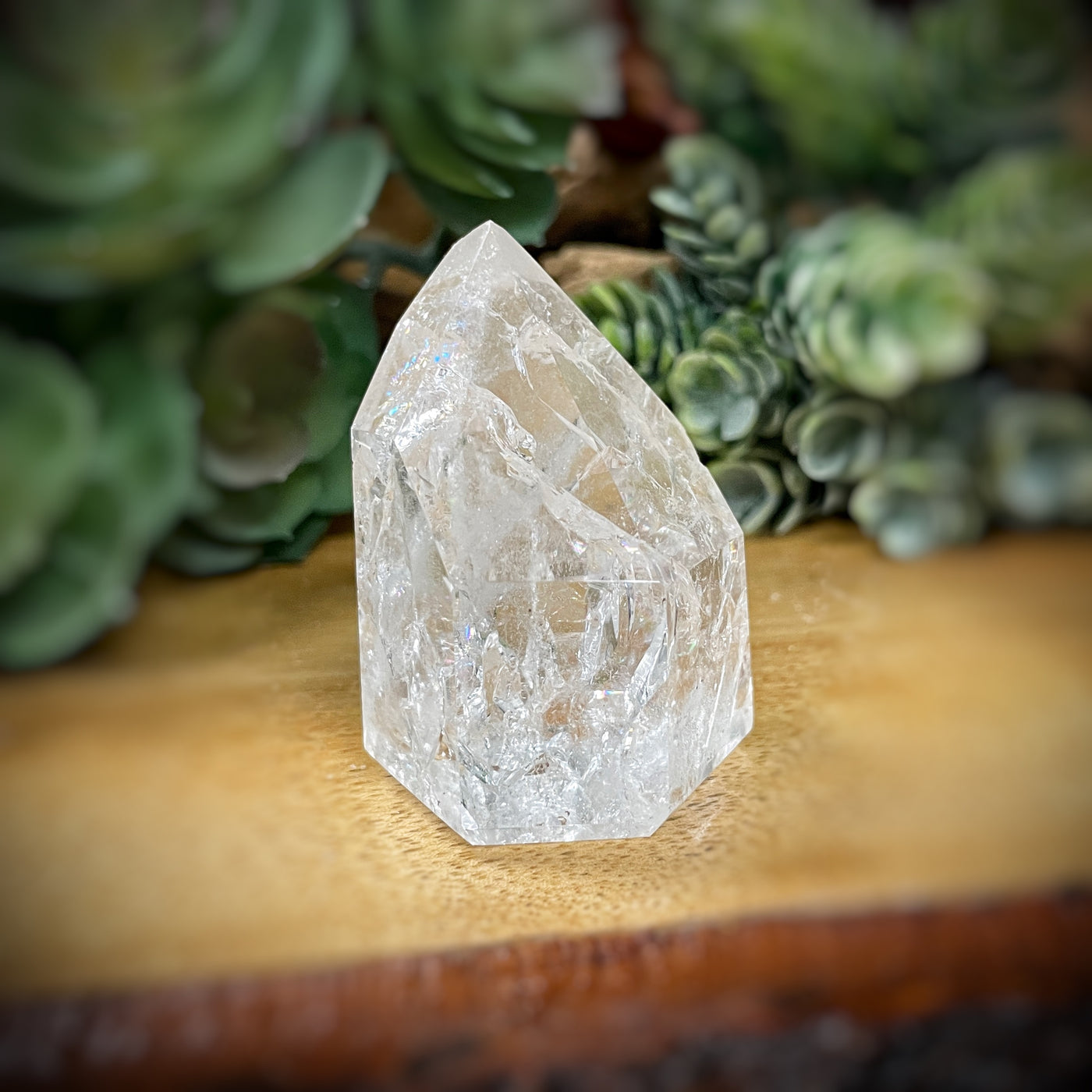 Crackle Quartz - Point, Tower, Obelisk - c140 - 1.8"