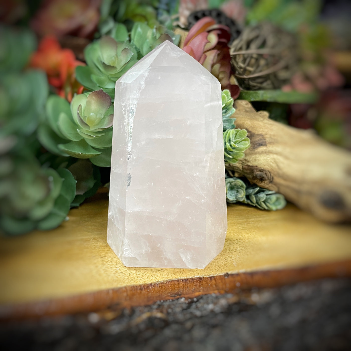 Rose Quartz - Point, Tower, Obelisk - b808 - 3.7"