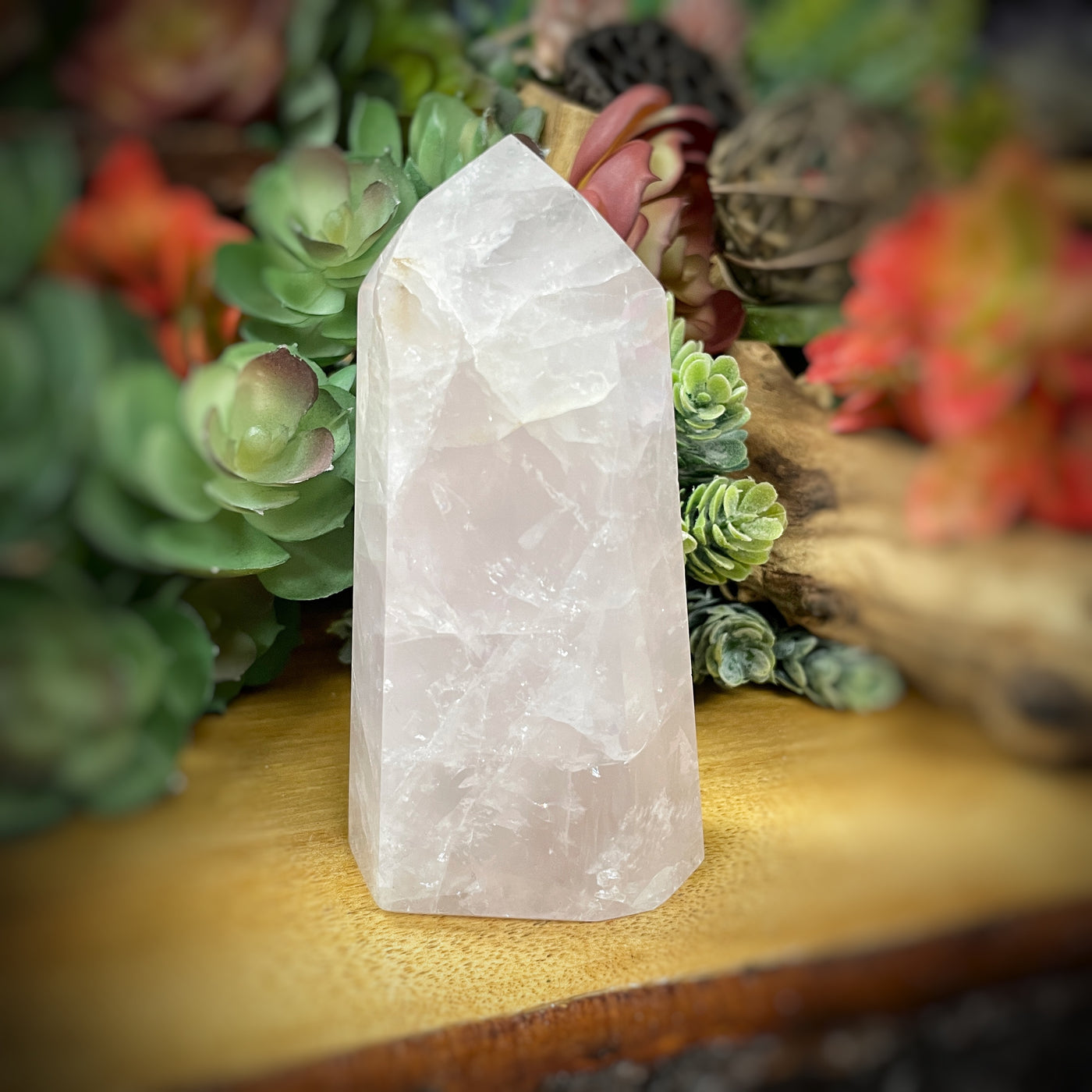 Rose Quartz - Point, Tower, Obelisk - b838 - 4.3"