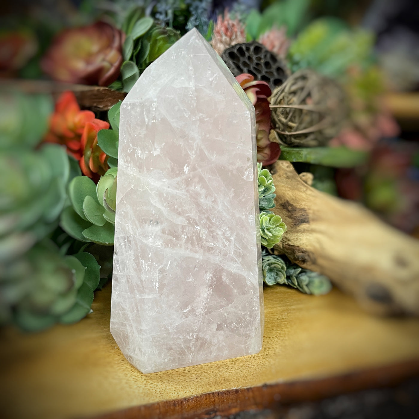 Rose Quartz - Point, Tower, Obelisk - b821 - 5.3"