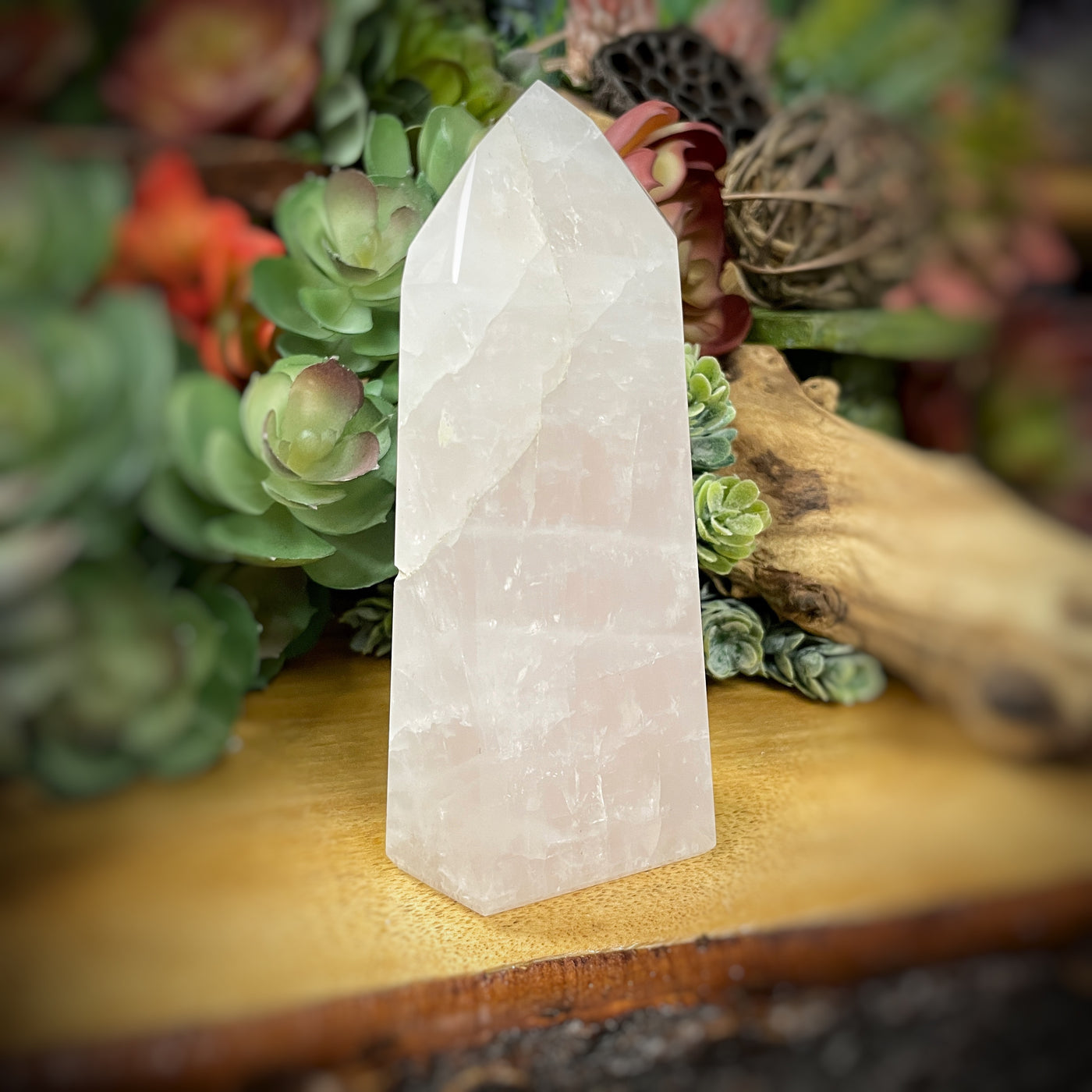 Rose Quartz - Point, Tower, Obelisk - b812 - 4.7"