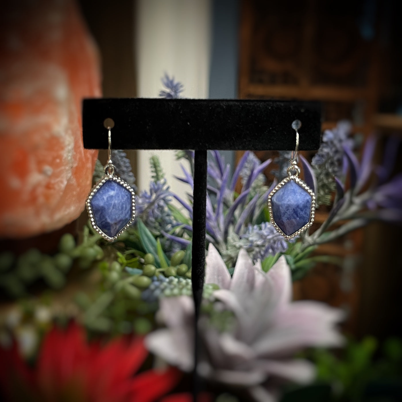 Sodalite - Sterling Silver -  Drop Earrings